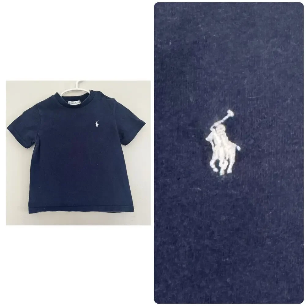 Ralph Lauren Tee with Embroidered Logo in Navy